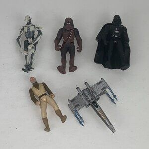 Star Wars Action Figures Lot Fighter Jet Chewbacca General Grievous Obiwan